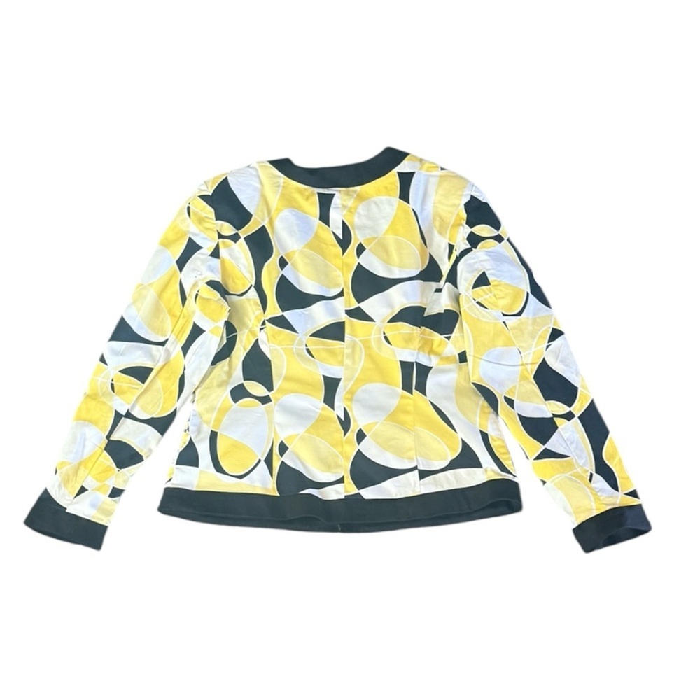 MÚLTIPLES Vintage Style Geometric Print Jacket Size L Yellow Black White women - Picture 4 of 8